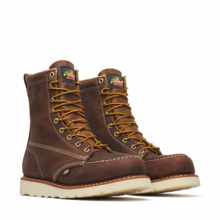 Thorogood 8-inch Moc Toe Safety Toe Wedge Crazyhorse Leather - Men's 12.5 Medium